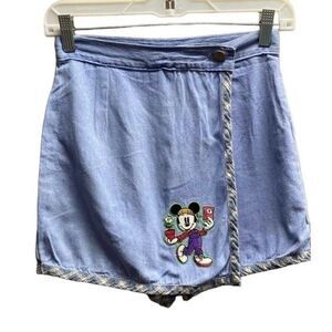 Mickey & co vintage girls denim embroidered skort size 12